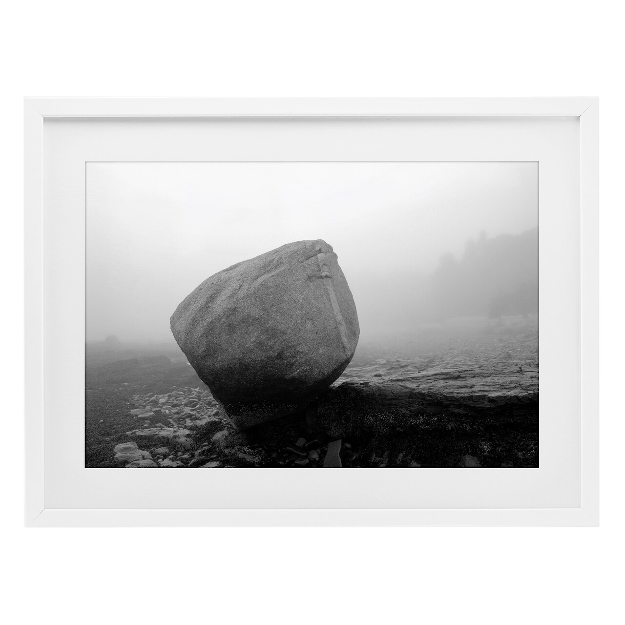 Stupell Industries Lone Isolated Rock Framed Print Under Glass, design by James Rodewald